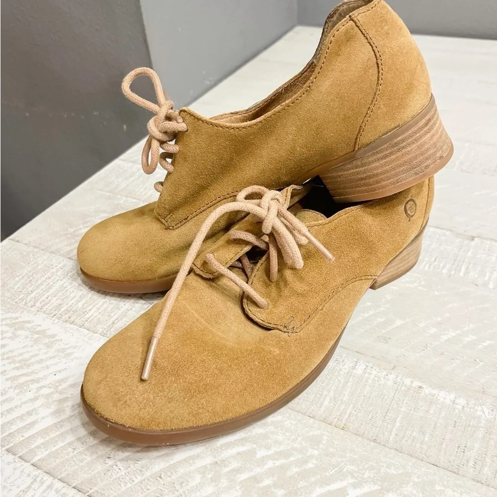 Born Tan Suede Women's ankle short heel boot